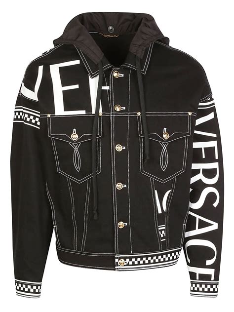 versace jeans denim jacket distressed mens|Versace denim jacket men.